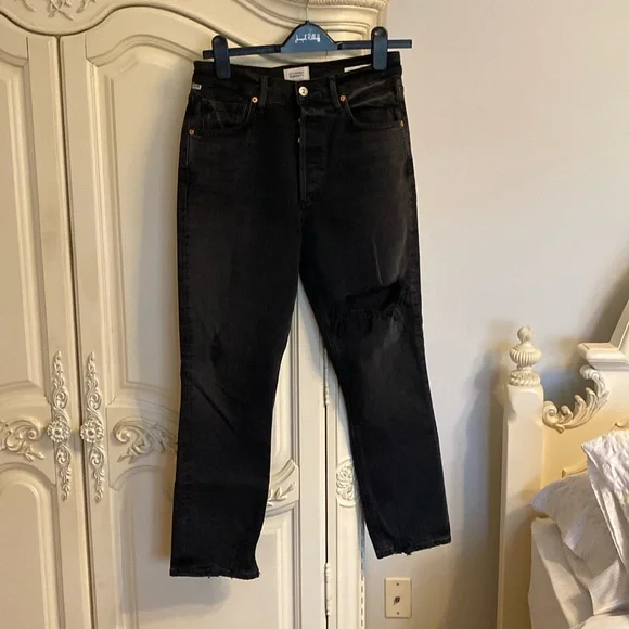 Citizens of Humanity Black Straight Jeans